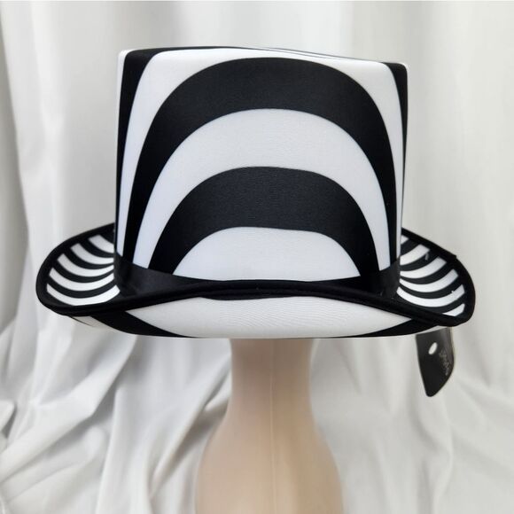 ?️NWT Black & White Striped Unisex Top Hat main image 5
